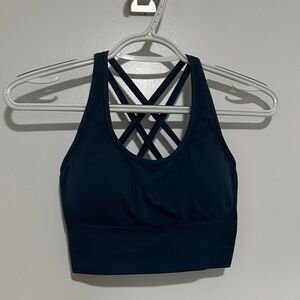 Zella Navy Crisscross Back Sports Bra